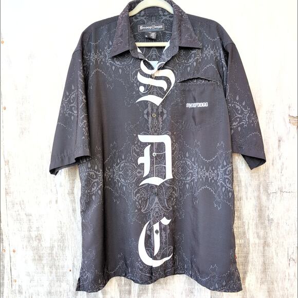 VTG 90's Snoop Dogg Hip Hop Rare Button Up Men's Shirt Size XL Streetwear - Picture 1 of 8
